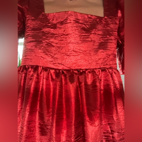 Red Metallic Lamé Dress - Picture 3 of 5